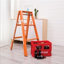 접이식 사다리슈프림 카페 인테리어 선반 홈인테리어 커피 가정용 2단 3단 거실 현관 주방, 3 단 오렌지