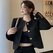 신스엔스 여성 블랙 트위트 자켓