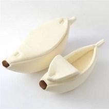 고양이 침대 재미 있은 바나나 집 귀여운 아늑한 매트 내구성 휴대용 애완 동물 바구니 개집 개 쿠션 용품, 01 Beige White_04 88x30x20