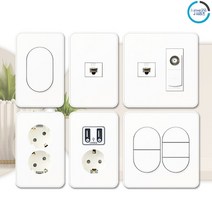 진흥전기 J 시리즈 화이트 스위치 콘센트 통신 커버 모음, 09.스위치4구