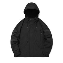 COVERNAT 밀리터리 후드 숏 자켓 블랙 CO2201JK01BK