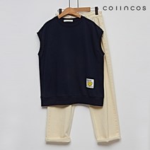 [코인코즈] 스마일 패치 루즈핏 맨투맨 베스트 (IY3SV1080)