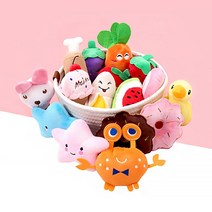 애구애구 애기 강아지 이갈이 분리불안 애착인형 장난감 16종, 딸기도넛