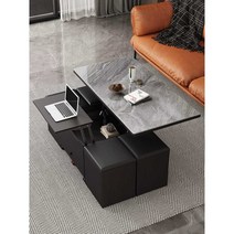 리프트업 테이블 유압 리프팅 대리석 플랩도어형 좌탁, 120x60mm 흰색대리석