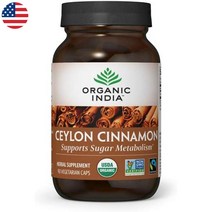 오가닉인디아 실론 시나몬 계피 추출물 650mg 90 베지 캡슐, 상품선택, 1개, 90개