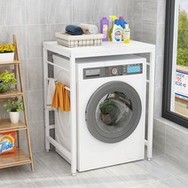 건조기직렬설치 세탁기 건조기 위 선반 앵글 베란다, 블랙 프레임 + 블랙