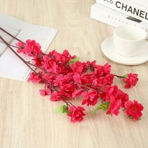 홈파티용품 데코용품 인공 꽃 실크 복숭아 꽃 지점 체리 룸 홈 크리스마스 장식 매화 결혼식 준비 액세서리, 5