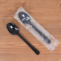 원포장 일회용 대스푼 블랙 개별포장 [1박스1500개입]