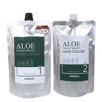 알로에 달팽이점액함유 염색약 1제:500ml+2제:500ml 새치 멋내기염색약, 다크브라운(진한갈색)