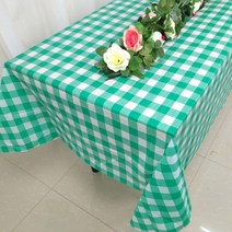 식탁보 테이블보 코스트코 플리마켓 이케아 브라이덜샤워 칠순 우산천 체커보드천 평판 손뜨개 아일랜드 방수 캠핑 미니 행사용 레이스 자수 식탁러너 엔틱 테이블크로스 2인용 원형테이블커, 초록, 137x274cm