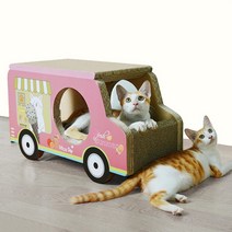 도트캣 아이스크림 트럭 대형 고양이 수직 스크래쳐 자동차 숨숨집, 1개, 혼합색상