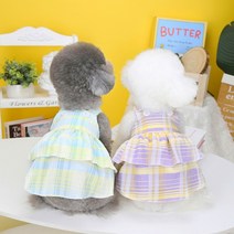 예쁜 애견 샤랄라 레이어드 원피스 강아지옷 말티즈 포메 소형견 옷, 퍼플_M