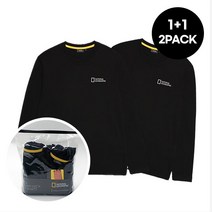 [1+1] 내셔널지오그래픽 N213UPA840 유니메이어 기능성 보온 기모 긴팔티셔츠 2PACK (블랙+블랙)