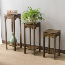 원목화분선반 거실 원목화분정리대 튼튼한나무 거실화분대 다육 화초 화분, B 호두 나무 꽃 테이블-중간