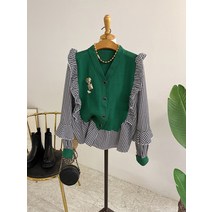 허니제이 / 랑디 프릴 하운드체크 가디건(3color)