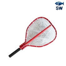 SW피싱 실리콘 송어 뜰채 민물 바다 루어 용품 뜰채망, 그레이