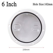 액세서리 도구 해양 보트 부품 프로펠러 abs 라운드 데크 검사 액세스 해치 커버 플라스틱 화이트 블랙 나사 아웃 데크 검사 플레이트 요트 마린 468inch, 협력사, 6인치 클리어