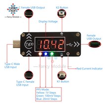 전자피아노 키보드 건반 USB 충전 트리거 전압계 디지털 디스플레이 5V/9V/12V/15V/20V/PPS PD2.0 c타입
