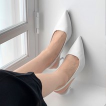 폭신 심플 스틸레토 밴딩 슬링백 뮬 힐-3228