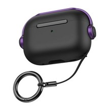 호환용 갤럭시 버즈2 프로 케이스 커버 파우치 에어팟 2 음악 Airpod 3D 뮤지컬 보이 충격 방지 키 체인, [01] For AirPod Pro2, Black Purple_For AirPod Pro2 2