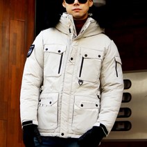 남자 라쿤 후드 Fur패딩 점퍼 경량 33 WS PD42