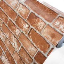 한국시트 1+1 인기포인트 시트지 54종, 1+1 KSTONE-104 (파벽돌-레드)