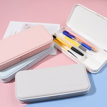마카롱 무지 필통 DIY 플라스틱 분할 펜슬 케이스 문구 사무용품 필기도구 학용품 수납, 화이트, 화이트