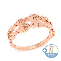[비앤비골드]14K18K 두줄 물고기 행운 레이어드 반지 NPR28669
