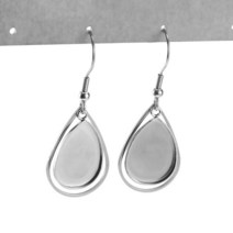 주얼리DIY세트 주얼리메이커 고급케이스 스테인리스 스틸 카보숑 핏 13x18mm 눈물방울 댕글 귀걸이 블랭크 베이스 설정 쥬얼리 베젤 파인딩 용품 제작 10 개