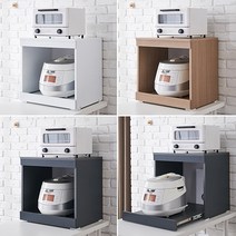 수디자인가구 바이린 미니 렌지대 에어프라이어 전자렌지 수납장 주방 선반 전기 밥통 밥솥다이, 오크