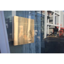 [미국직수입소재] 골드현판 디자인간판 매장현판 예쁜간판 플라워, M(350x350mm), 골드 무광