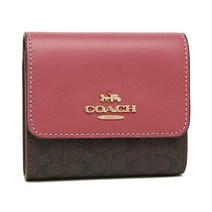 Coach 코치 트라이 배 지갑 시그니처 미니 브라운 핑크 여성 CF369 IMV3E 데일리 고급