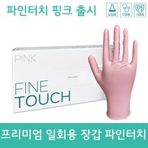 파인터치 핑크 니트릴 다목적장갑 S, 소(S), 100매입, 1박스