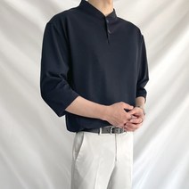 테이크잇 남자 남성 데일리 빅사이즈 베이직 프리미엄 헨리넥 7부티
