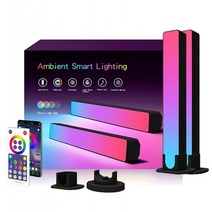 LED 픽업 라이트 RGB 스마트 앱 컨트롤 심포니 램프 바 와이파이 블루투스 데스크 엠비언트 음성 활성화 리듬 조명 2 피스, [01] 2 Sticks, [01] Bluetooth APP USB