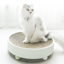 냥모나이트 캣모나이트 고양이 원형스크래쳐 스크래쳐 리필 휠모나이트, 하늘색