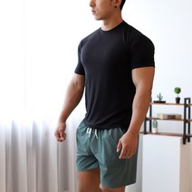 머슬핏 코튼 스판 무지 남자 반팔티셔츠