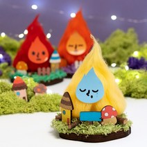 ms 민화샵 MDF모닥불만들기 양모모스재료 캠핑분위기, 노랑불꽃