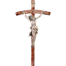 페라리 & 아리게티 십자가와 천연 나무(참나무)로 만든 알파인 그리스도와 곡선 십자가(114x234cm) / 그리스도: 110cm - Demetz Deur