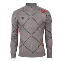 그렌에코 ges21102 남성 텍스트 무늬 집업 방풍 니트 스판안감