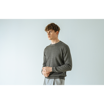 정전기 냄새 밸 걱정 없는 신소재 스파크론 메리노울 니트 남성용 차콜멜란지