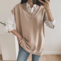 동대문관 브레티 트임 브이넥 박시 니트조끼