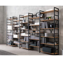 책꽂이 장식장 거실 오픈 서재 책장 5단 철제 6단 원목 수납장 선반 이케아, A형(양쪽프레임있음), 화이트