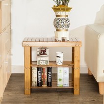 DWS229002심플 우드 의자 겸 2단 선반 보조의자 미니테이블