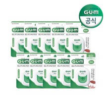 GUM 검 치과 그린 왁스 휴대 치실 (40m) 10개, 단품