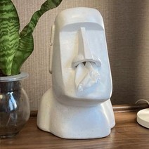 아이디어 티슈 케이스 모아이석상 휴지케이스 티슈케이스, 흰색