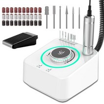봄네일아트 드릴 가방 가구 테이블 책상 정리함 네일드릴 셀프 발톱스케일링 풋헬퍼 네일 발톱가는기계 네일기계 발톱그라인더 전기 기계 전문 파일 키트 아크릴 그라인딩 폴리싱을 위한 메, 40000RPM White+AU