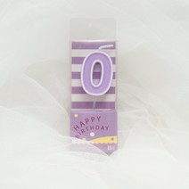 파스텔 숫자초 생일초 파티 케이크 특이한 이쁜 초, 퍼플, 0