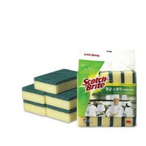 3M 대형 스펀지 다목적 수세미 (5입) 옐로우, 5개입, 1개