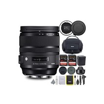 Sigma 24-70mm f/2.8 DG OS HSM 아트 캐논 EF 렌즈 번들 USB 도크 포함 64 SD 메모리 카드 카메라 시스템 가젯 백 액세서리 및 클리닝 키트 (5 품목